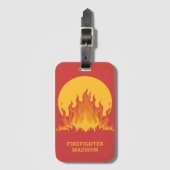 Benutzerdefinierter Text-Firefighter Gepäckanhänger (Vorderseite Vertikal)