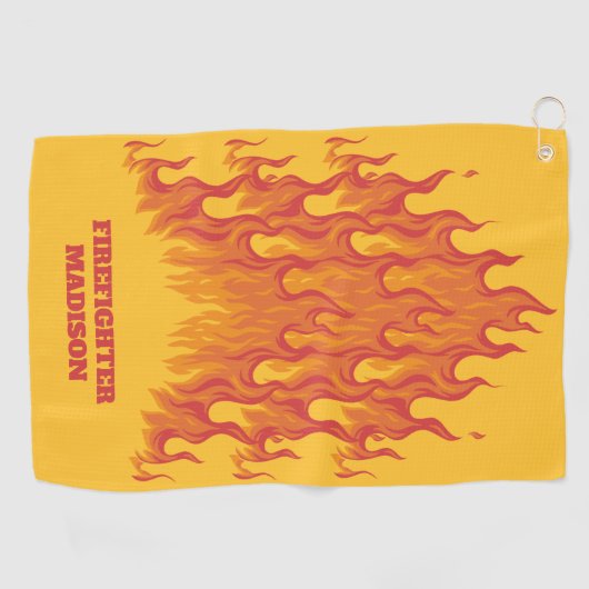 Benutzerdefinierter Text-Firefighter Golfhandtuch (Horizontal)