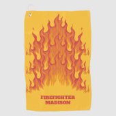 Benutzerdefinierter Text-Firefighter Golfhandtuch (Vorderseite)