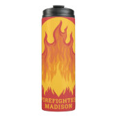 Benutzerdefinierter Text Firefighter-Tumbler Thermosbecher (Vorderseite)