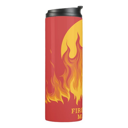 Benutzerdefinierter Text Firefighter-Tumbler Thermosbecher (Nach links gedreht)
