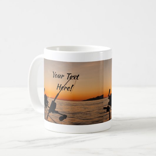 Benutzerdefinierter Text fischen Kaffeetasse (Vorderseite Links)