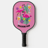 🦩 🦩 benutzerdefinierter Text Flamingo Dinking, 2 Pickleball Schläger (Vorderseite)