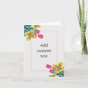 benutzerdefinierter Text, floriert, einfache weiße Einladung