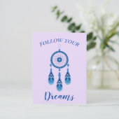 Benutzerdefinierter Text Folgen Sie Ihren Träumen Postkarte (Stehend Vorderseite)