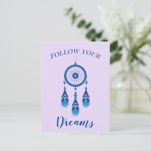 Benutzerdefinierter Text Folgen Sie Ihren Träumen  Postkarte (Stehend Vorderseite)