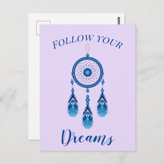 Benutzerdefinierter Text Folgen Sie Ihren Träumen Postkarte (Vorne/Hinten)