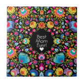 Benutzerdefinierter Text, Folklore-Blume Fliese (Vorderseite)