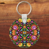 Benutzerdefinierter Text Folklore Blume Wycinanki Schlüsselanhänger (Rückseite)