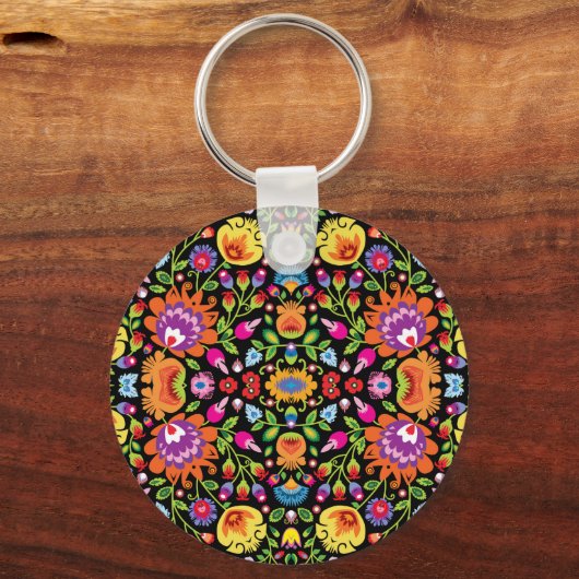 Benutzerdefinierter Text Folklore Blume Wycinanki Schlüsselanhänger (Rückseite)