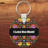 Benutzerdefinierter Text Folklore Blume Wycinanki Schlüsselanhänger (Vorderseite)