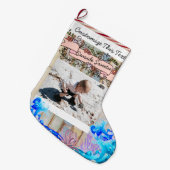 Benutzerdefinierter Text/Foto Beach Island Großer Weihnachtsstrumpf (Vorderansicht (hängend))