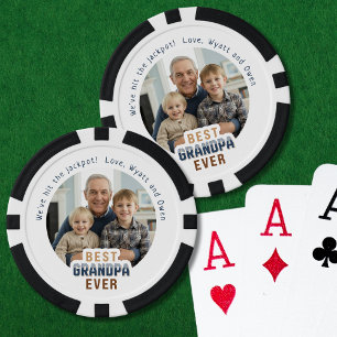 Benutzerdefinierter Text Foto Bester Opa Aller Zei Pokerchips