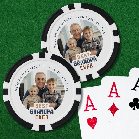 Benutzerdefinierter Text Foto Bester Opa Aller Zei Pokerchips