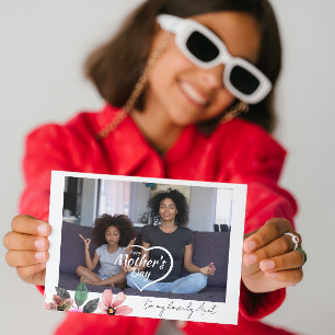 Benutzerdefinierter Text Foto Floral Happy Mütter  Feiertagskarte