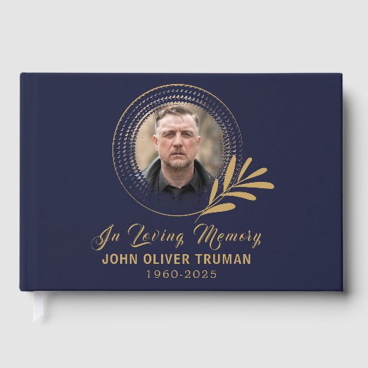 Benutzerdefinierter Text Foto Gedenk Funeral Blume Gästebuch (Vorderseite)