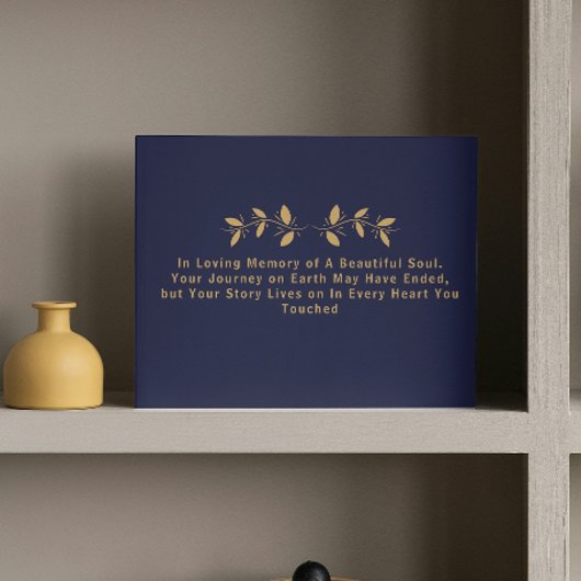 Benutzerdefinierter Text Foto Gedenk Funeral Blume Gästebuch