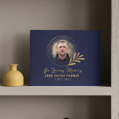 Benutzerdefinierter Text Foto Gedenk Funeral Blume Gästebuch