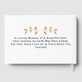 Benutzerdefinierter Text Foto Gedenk Funeral Blume Gästebuch (Rückseite)