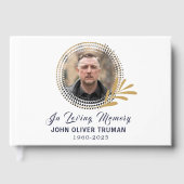 Benutzerdefinierter Text Foto Gedenk Funeral Blume Gästebuch (Vorderseite)