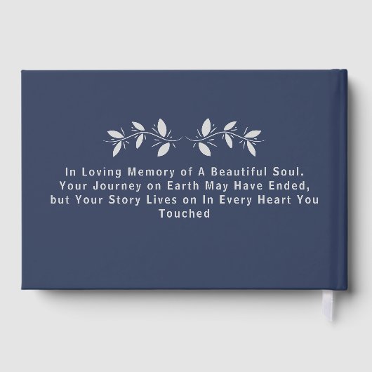 Benutzerdefinierter Text Foto Gedenk Trauerfall Bl Gästebuch (Rückseite)