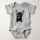 Benutzerdefinierter Text 🐶 Franchise-Welpe Baby Strampler (Vorderseite)