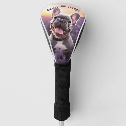 🐕 benutzerdefinierter Text, französischer Welpe Golf Headcover (Vorderseite)