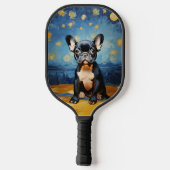 🐕 benutzerdefinierter Text, französischer Welpe Pickleball Schläger (Rückseite)