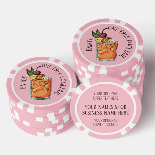 Benutzerdefinierter Text-freier Cocktail Pokerchips (Stapel)