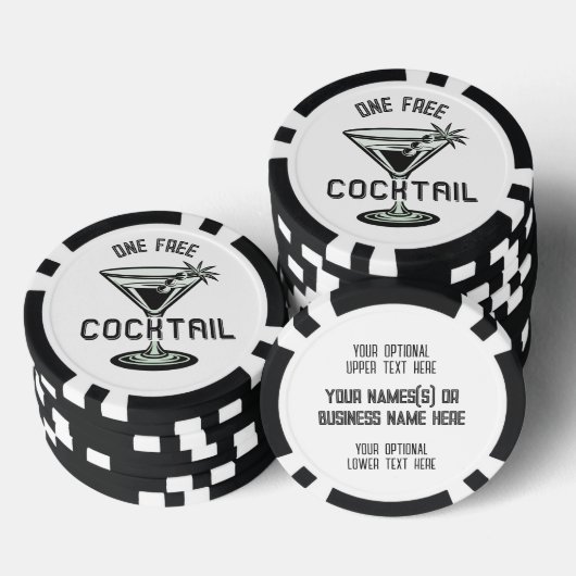 Benutzerdefinierter Text-freier Cocktail Pokerchips (Stapel)