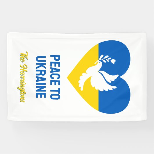 Benutzerdefinierter Text Frieden für die Ukraine Banner (Horizontal)