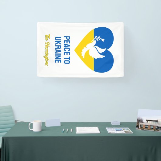 Benutzerdefinierter Text Frieden für die Ukraine Banner (Messe)