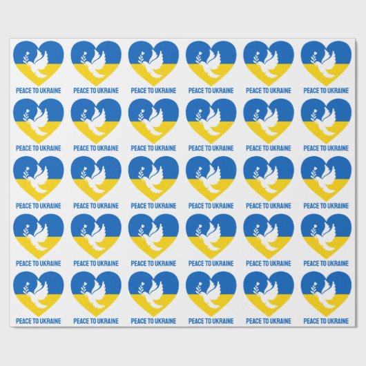 Benutzerdefinierter Text Frieden für die Ukraine Geschenkpapier (Flach)