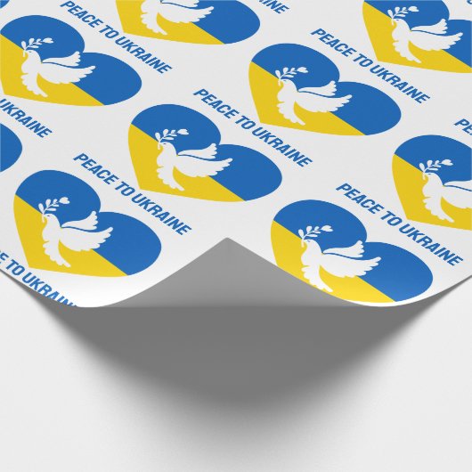 Benutzerdefinierter Text Frieden für die Ukraine Geschenkpapier (Ecke)