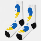Benutzerdefinierter Text Frieden für die Ukraine Socken (Linkes Detail)