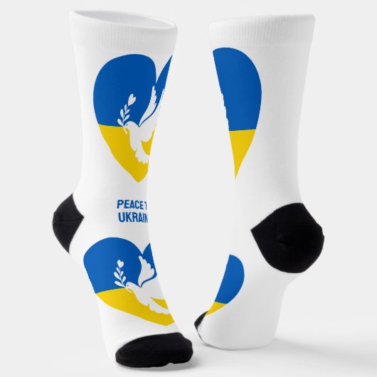 Benutzerdefinierter Text Frieden für die Ukraine Socken (Gewinkelt)