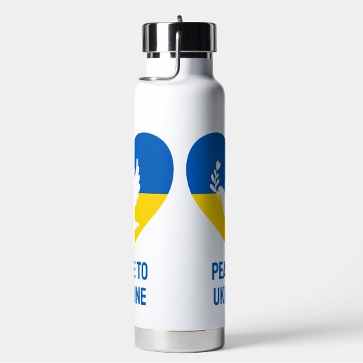 Benutzerdefinierter Text Frieden für die Ukraine Trinkflasche (rechts)