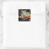 Benutzerdefinierter Text-Frosch Quadratischer Aufkleber (Tasche)