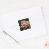 Benutzerdefinierter Text-Frosch Quadratischer Aufkleber (Umschlag)