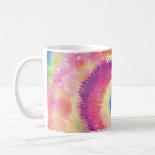 Benutzerdefinierter Text/ Fun 60er Gefärbte Krawat Kaffeetasse (Links)