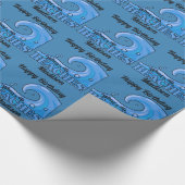 Benutzerdefinierter Text Funny Beach Wave Packpapi Geschenkpapier (Ecke)