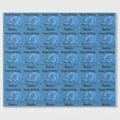 Benutzerdefinierter Text Funny Beach Wave Packpapi Geschenkpapier (Flach)