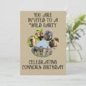 Benutzerdefinierter Text für afrikanische Wildlife Einladung (Stehend Vorderseite)