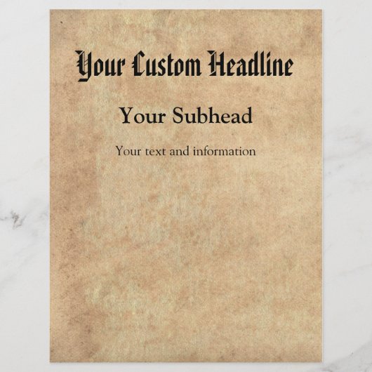 Benutzerdefinierter Text für antikes Papier (Vorne)