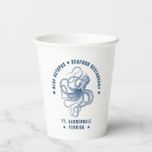 Benutzerdefinierter Text für Blue Octopus Illustra Pappbecher (Rückseite)