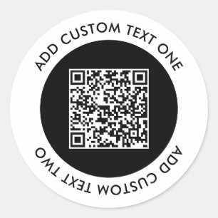 Benutzerdefinierter Text für Business QR Runder Aufkleber