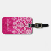 Benutzerdefinierter Text für das Muster des rosa G Gepäckanhänger (Vorderseite horizontal)