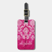 Benutzerdefinierter Text für das Muster des rosa G Gepäckanhänger (Vorderseite vertikal)