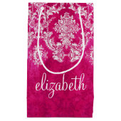 Benutzerdefinierter Text für das Muster des rosa G Kleine Geschenktüte (Vorderseite)