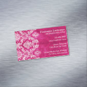 Benutzerdefinierter Text für das Muster des rosa G Magnetische Visitenkarte (Beispiel)